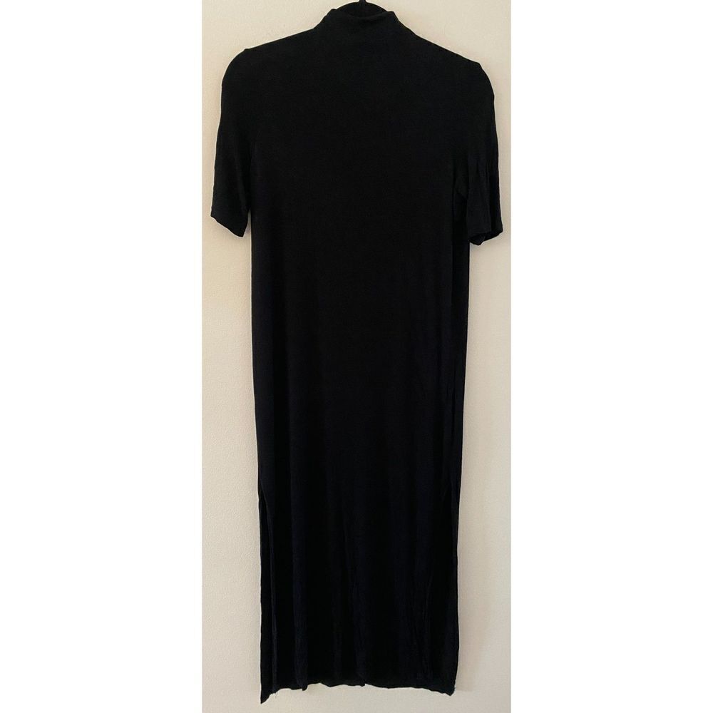 Nasty Gal Black Turtleneck Short Sleeve Side Slit Dress Women's Sz 0